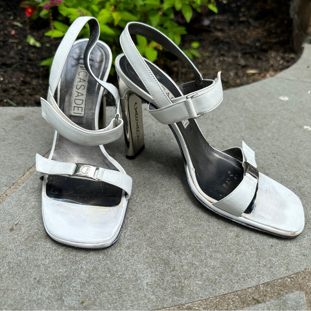 Casadei size 6 Silver heel